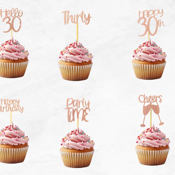 Fun Birthday Cupcake Toppers - Customizable Age