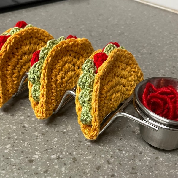 Wanna Taco 'Bout it Crocheted Veggie Taco PATTERN | Funny | Gag Gift | Cinco de Mayo | Birthday Gift | Ornament | Handmade | Easy Crochet