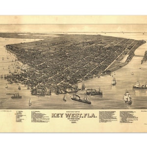 Carte en toile de 1884, Key West