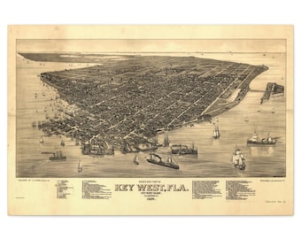 Key West Map from 1884