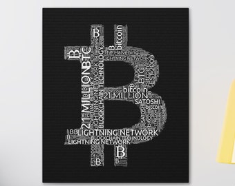 Bitcoin Cloud Black Canvas