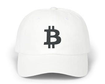 White Bitcoin B Hat