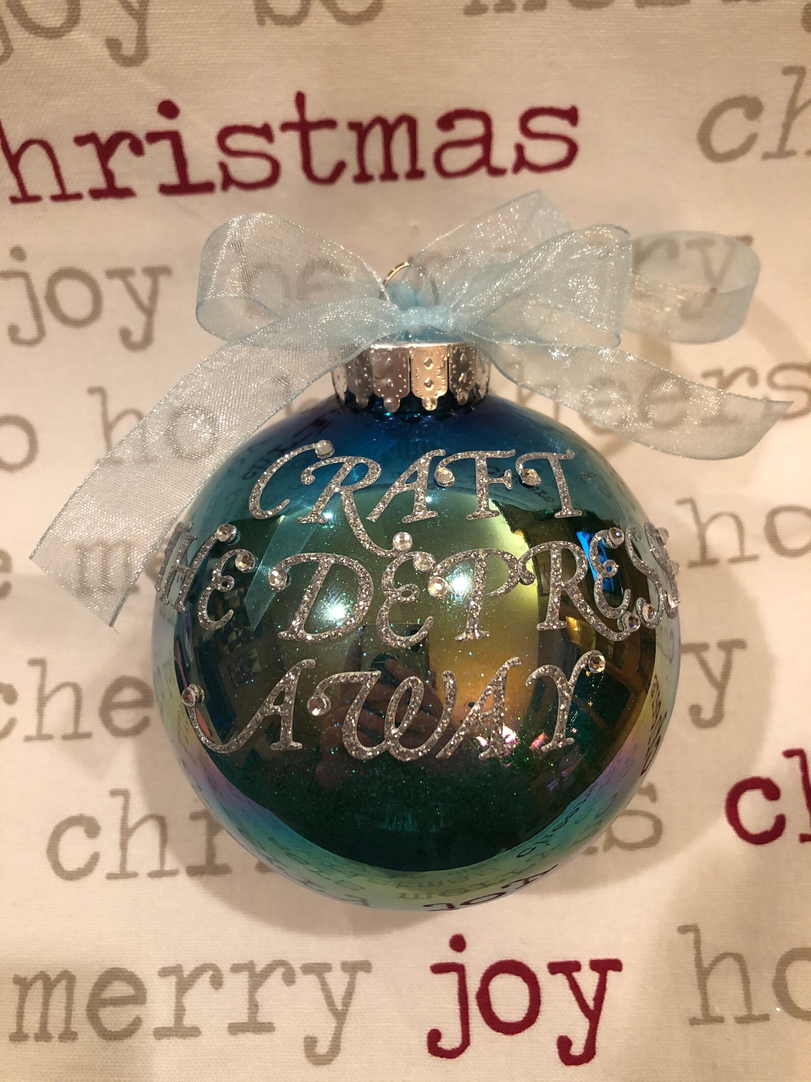 Craft The Depression Away Ornament Blue Etsy