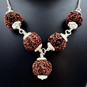 5,6,7,8,9 Mukhi Rudraksha Pendant | 925 Silver Spiritual Necklace | Certified Rudraksha with Silver Chain|Vedic Healing & Protection Jewelry