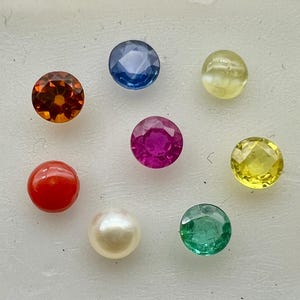 Certified Navratan Gemstone Set: Round Cut AAA Quality, Vedic Astrology Stones
