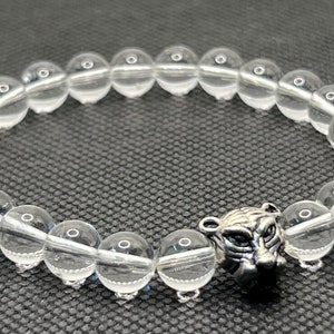 Handmade Clear Quartz Crystal Bracelet: 8mm Healing Stone Jewelry