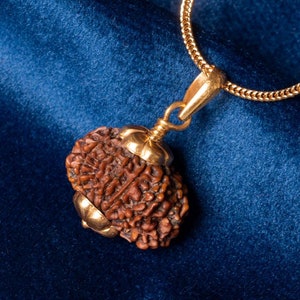 Certified 12 Mukhi Nepali Rudraksha Gold Pendant: Spiritual Amulet