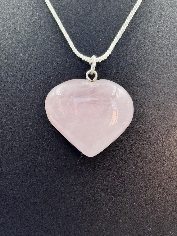 Rose Quartz Heart Pendant: Healing Crystal Necklace for Love