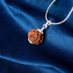 4 Mukhi Nepali Rudraksha 925 Silver Pendant | Spiritual Necklace