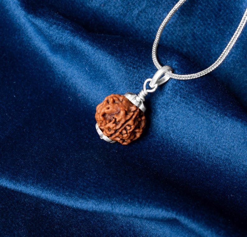 4 Mukhi Nepali Rudraksha 925 Silver Pendant | Spiritual Necklace
