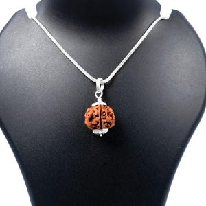 4 Mukhi Nepali Rudraksha 925 Silver Pendant | Spiritual Necklace
