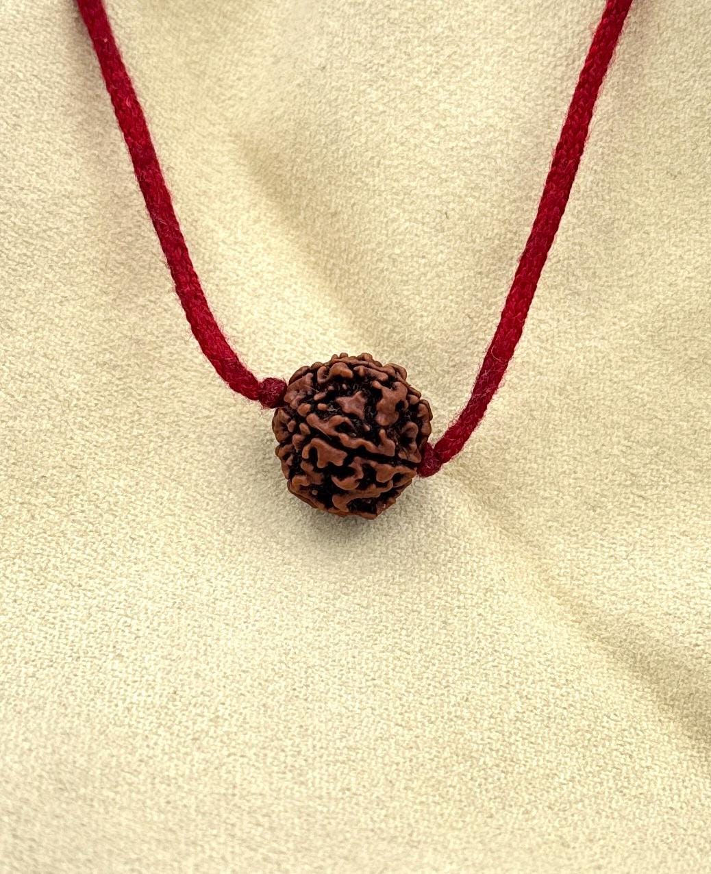 Thread Rudraksh Certified 5 Mukhi Nepali Rudraksha Bead With Holy Red Thread - Etsy