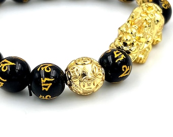 Bracciale Feng Shui In Ossidiana Nera, Braccialetto Con Perline - Foto 9