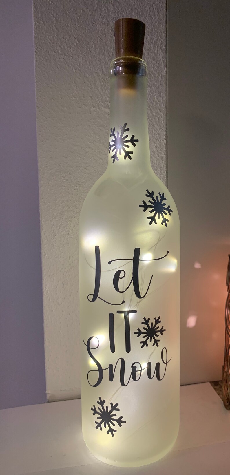 Decorative Lighted Wine Bottles Etsy