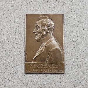 1919-1936 Paul Pelseneer The Royal Academy of Belgium Permanent Secretary Bronze Plaquette Medallion By J Fonson & Artist Godfried Devreese