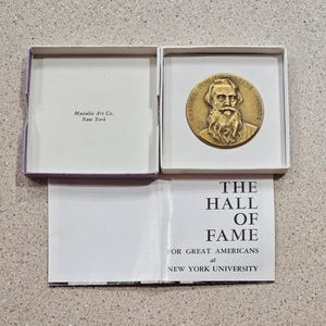 1963 Samuel Finley Breese Morse Hall Of Fame For Great Americans At New York University 1-3/4 Bronze Medallion With Original Box & Paperwork