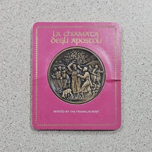 Vintage 1972 La Chiamata Degli Apostoli Saint Bartholomew 2-1/4 Inch Bronze Medallion By The Franklin Mint