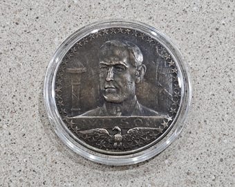 Vintage TOKYO TOWER Bronze Medallion: Mt. Fuji & Japanese Bridge