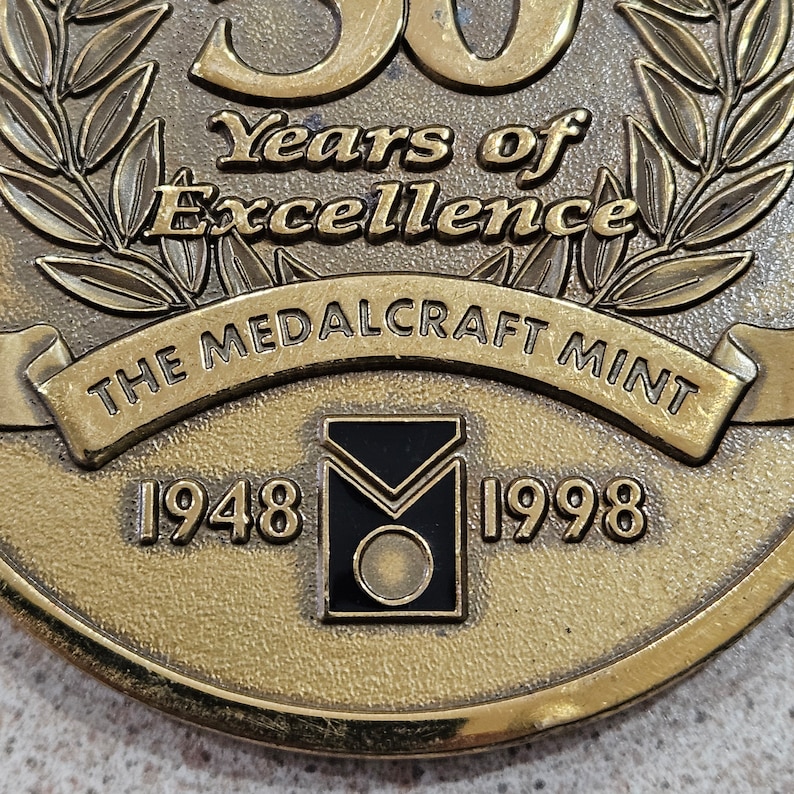 Medalcraft Examples Vintage 1948-1998 50 Years of Excellence the Medalcraft Mint