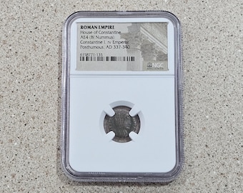 Ancient Roman Empire, House Of Constantine I rv Emperor AE4 BI Nummus Posthumous AD 337-340 Ancient Coin- NGC Slabbed Ancients