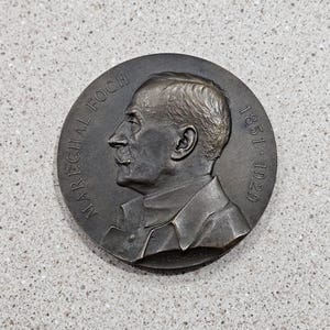 Vintage 1851-1929 Marechal (Marshal) Foch WW1 French Army General March 26th State Funeral 2-3/4 Inch Bronze Medallion By The Paris Mint