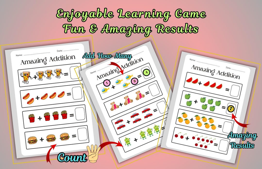 Amazing Addition, Preschool Worksheets, Preschool Math, Math for ...