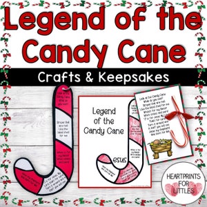 Legende van de Candy Cane Craft en Keepsake, J is voor Jezus, Candy Cane Gedicht, Sunday School Craft, Christmas Craft for Kids