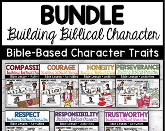Building Biblical Character Lessons Bundle: Homeschool, Christian, and Sunday School Education (Digital Download)