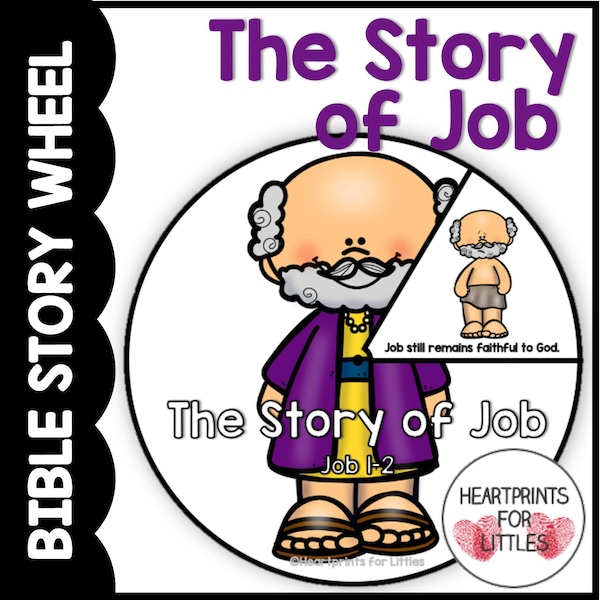 The Story of Job Bible Story Wheel, Job 1-2, Bible Craft, Sunday School Activity