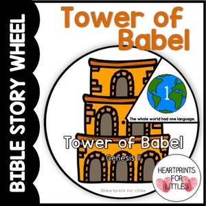 Tower of Babel Bible Story Wheel, Genesis 11, Bible Craft, Sunday School Activity