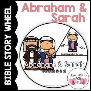 Abraham and Sarah Bible Story Wheel, Genesis 18 and 21, Bible Craft, Sunday School Activity