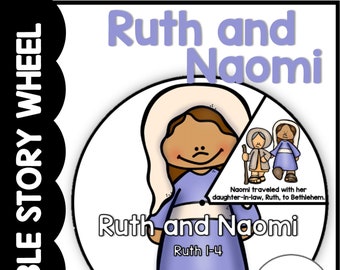 Ruth and Naomi Bible Story Wheel, Bible Craft, Sunday School Activity