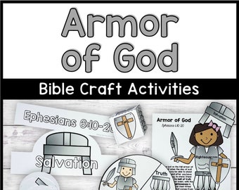 Armor of God Bible Craft Activities, Supplement Bible Activities for Kids, Ephesians 6:10-20, Sunday School Craft, Homeschool Activity