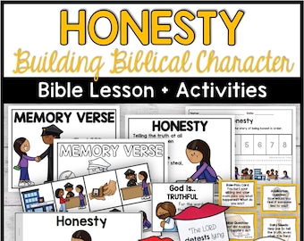 Honesty Bible Lesson & Activities, Building Biblical Character Education (Digital Download)