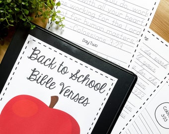 Bible Verse Handwriting Practice, Back to School Copywork (Digital Download)