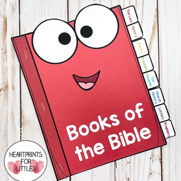 Books of the Bible Flip Book, Old and New Testament, 66 Books, Bible Memorization, Sunday School, Christian Resources