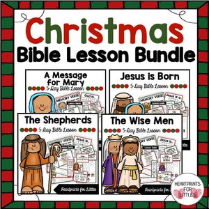 Christmas Bible Lesson Bundle, The Nativity, Bible Activities and Crafts (Digital Download)