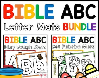 Bible ABC Letter Mats, Playdough & Dot Marker Activity (Digital Download)