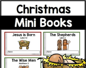 Christmas Mini Books, 3 Mini Readers, Bible Stories for Kids, Homeschool Printables, Sunday School Activities