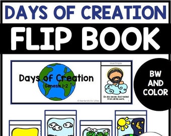 7 Tage der Schöpfung Klappbuch, Bibelgeschichtenbuch, Sonntagsschulaktivität (Digitaler Download)