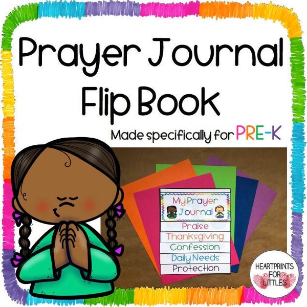 Prayer Journal Flip Book for Preschool, Homeschool Printable, Sunday School Activity