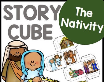 The Nativity Bible Story Cube, The Christmas Story, Bible Game, Bible Craft, Sunday School Activity, Homeschool