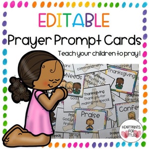 Editable Prayer Prompt Cards, Family Prayer Activity, Sunday School, Homeschool