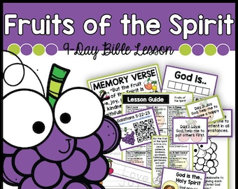 Fruits of the Spirit 9-Day Bible Lesson, Homeschool Activities, Sunday School Lesson (Digital Download)