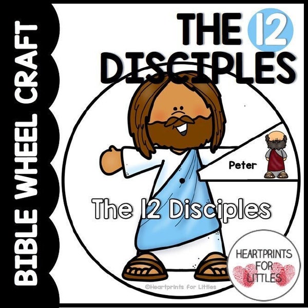 The 12 Disciples Wheel Craft, Bible Activity for Kids, Sunday School Craft, Homeschool Bible Activity