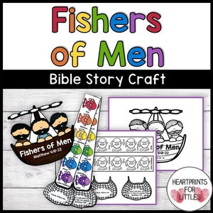 Fishers of Men Bible Craft for Kids, 12 Disciples of Jesus, Sunday School Craft, Homeschool