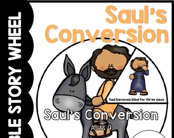 Saul's Conversion Bible Story Wheel, Acts 9, Saul to Paul, Bible Story Craft, Sunday School Activity