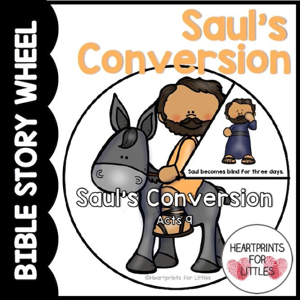 Saul's Conversion Bible Story Wheel, Acts 9, Saul to Paul, Bible Story Craft, Sunday School Activity