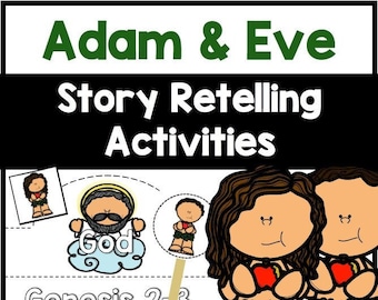 Adam and Eve Bible Story Retelling Activities for Kids, The Garden of Eden, Sunday School Activity