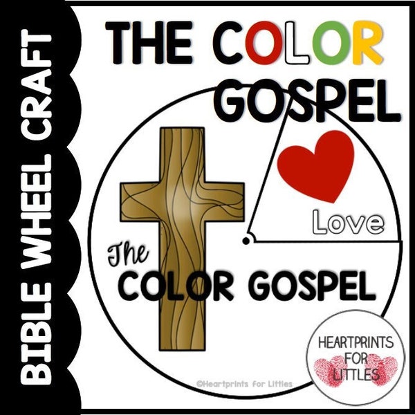 Artisanat de la roue de l'Évangile en couleur, activité biblique pour les enfants, partage de l'Évangile avec les enfants, activité de l'école du dimanche, artisanat biblique pour l'école à la maison
